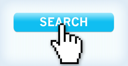 Illustration of hand selecting search button